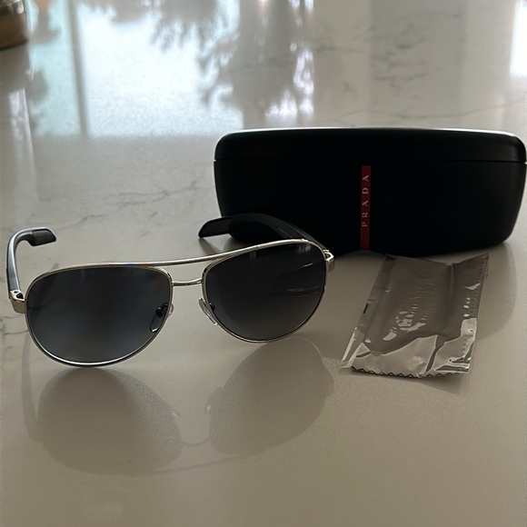 Prada Steel Polarized 62mm Men's Sunglasses - Picture 8 of 8